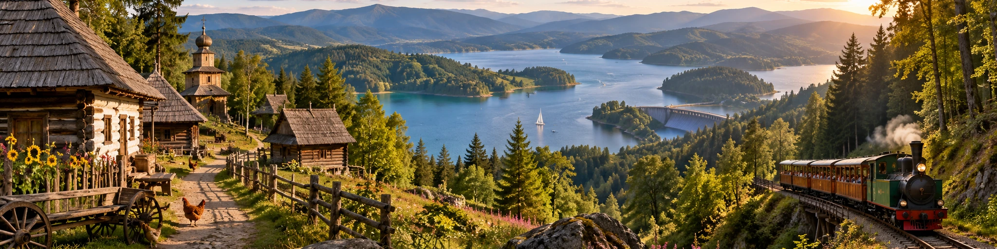 Wycieczka szkolna w Bieszczady – Jezioro Solińskie, skansen i leśna kolejka