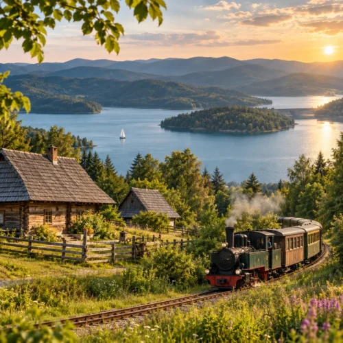 Bieszczadzkie morze, skansen i leśna kolejka