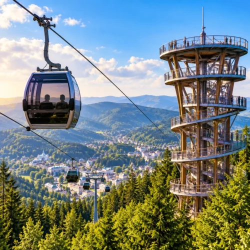 Krynica z góry – kolejka i wieża widokowa