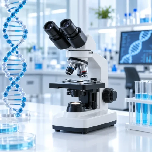 DNA, mikroskop i nowoczesne laboratorium