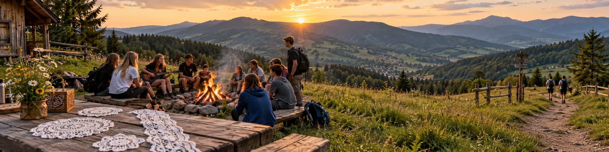 Koronka, góry i ognisko – beskidzki dzień w ruchu
